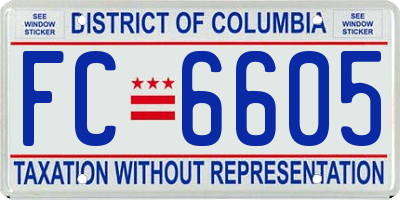 DC license plate FC6605