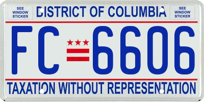 DC license plate FC6606