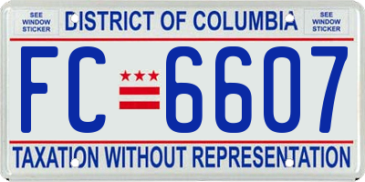 DC license plate FC6607