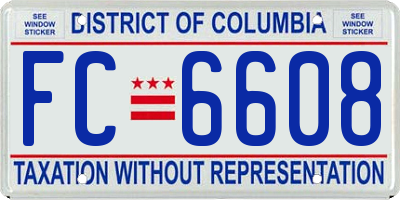 DC license plate FC6608