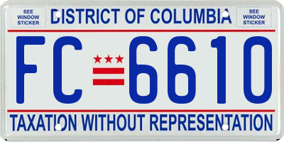 DC license plate FC6610