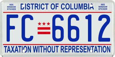 DC license plate FC6612