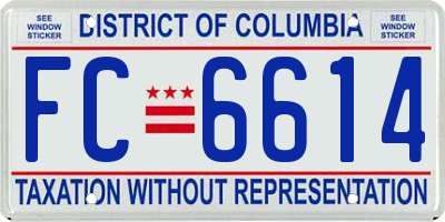 DC license plate FC6614