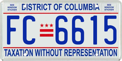 DC license plate FC6615