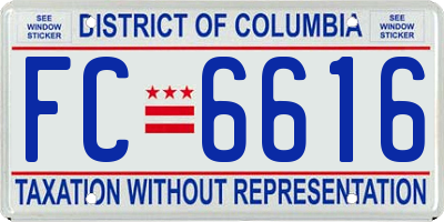 DC license plate FC6616