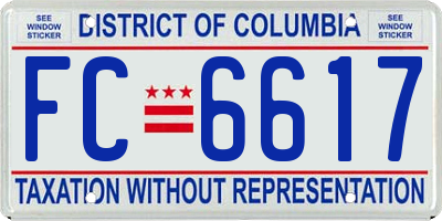 DC license plate FC6617