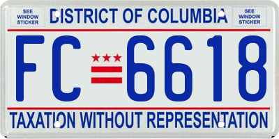 DC license plate FC6618