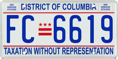 DC license plate FC6619