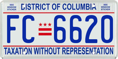 DC license plate FC6620