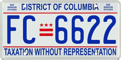 DC license plate FC6622