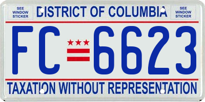 DC license plate FC6623