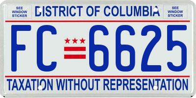 DC license plate FC6625