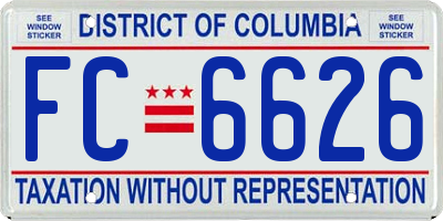 DC license plate FC6626