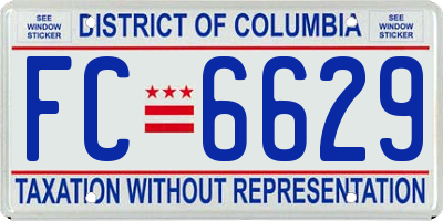 DC license plate FC6629