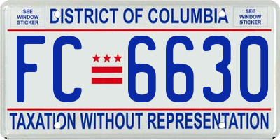 DC license plate FC6630