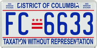 DC license plate FC6633