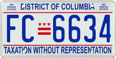 DC license plate FC6634