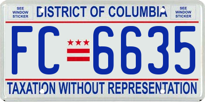 DC license plate FC6635