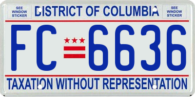 DC license plate FC6636