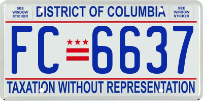 DC license plate FC6637