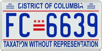 DC license plate FC6639