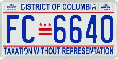 DC license plate FC6640