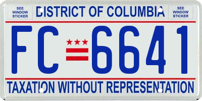 DC license plate FC6641