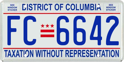 DC license plate FC6642