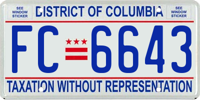 DC license plate FC6643