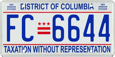 DC license plate FC6644