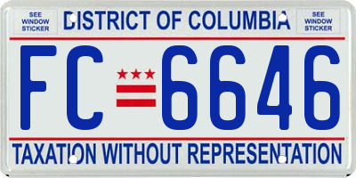 DC license plate FC6646