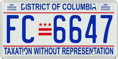 DC license plate FC6647