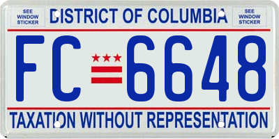 DC license plate FC6648