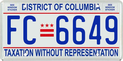 DC license plate FC6649