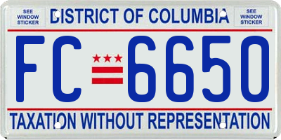 DC license plate FC6650