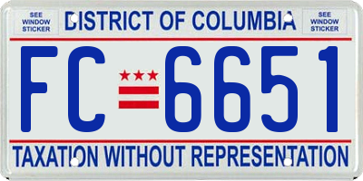 DC license plate FC6651