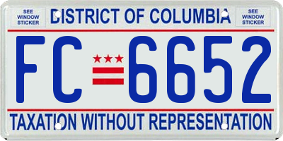 DC license plate FC6652