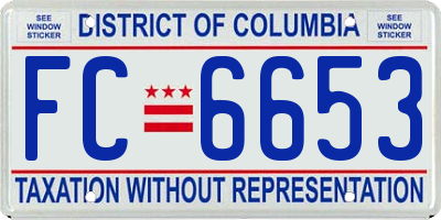 DC license plate FC6653