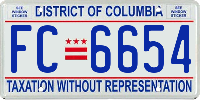 DC license plate FC6654