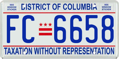 DC license plate FC6658