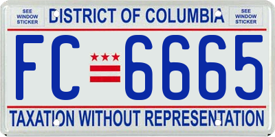 DC license plate FC6665