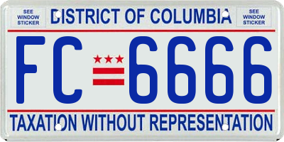 DC license plate FC6666