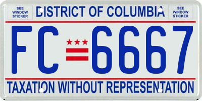 DC license plate FC6667