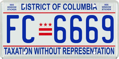 DC license plate FC6669