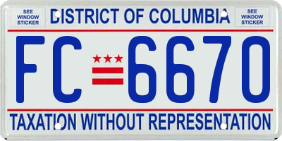 DC license plate FC6670