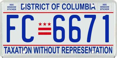 DC license plate FC6671