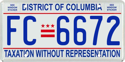 DC license plate FC6672