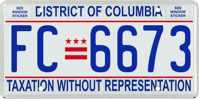 DC license plate FC6673