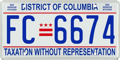 DC license plate FC6674