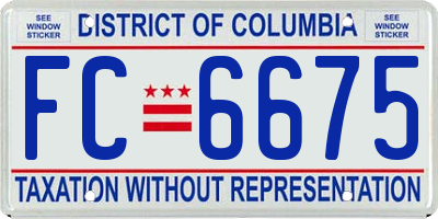 DC license plate FC6675